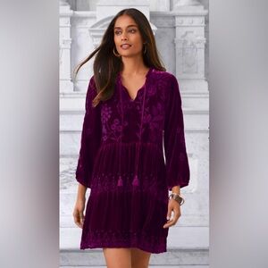 Johnny Was Ivey Velvet Field Tiered Dress Size XS andXXL. NWT